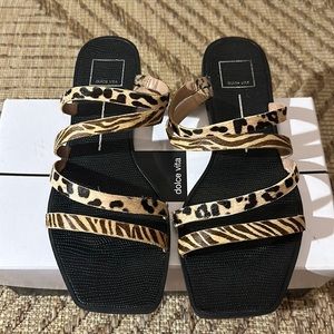LIKE NEW! Dolce Vita Leopard Multi Calf Hair Sandal